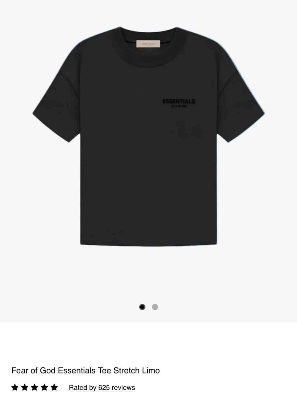 Fear of God Essentials Tee Stretch Limo - Black
